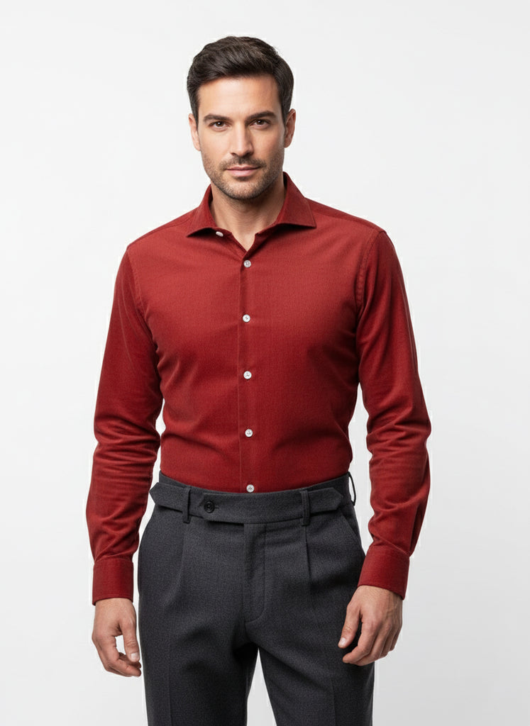Red Wine Soft Corduroy Shirt