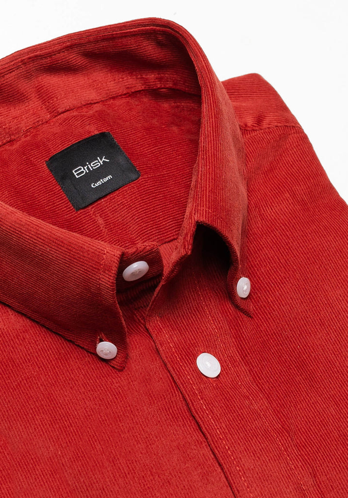 Red Wine Soft Corduroy Shirt - Button Down