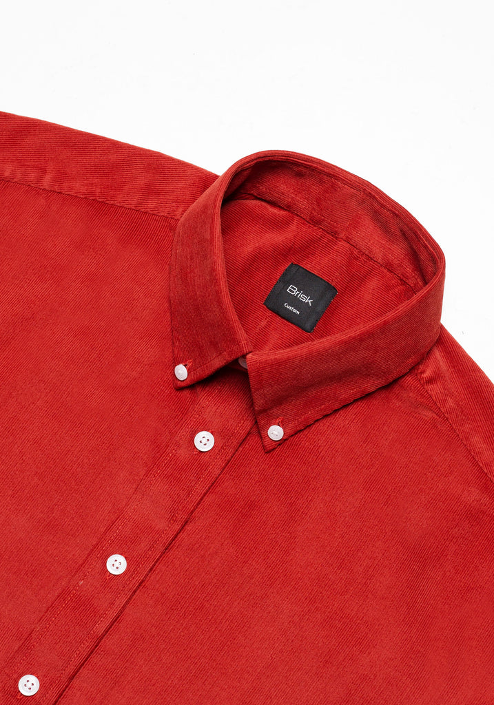 Red Wine Soft Corduroy Shirt - Button Down