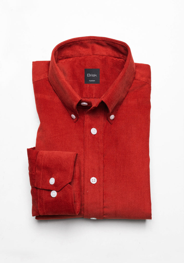 Red Wine Soft Corduroy Shirt - Button Down