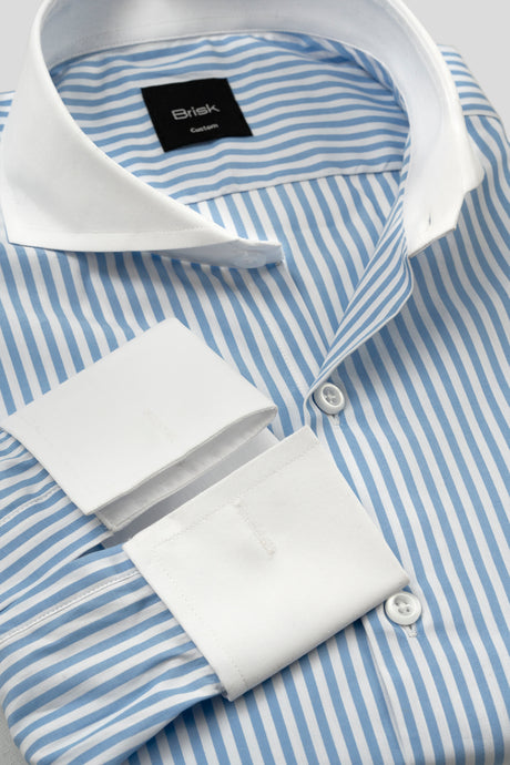 Sky Blue Bengal Striped Shirt-3