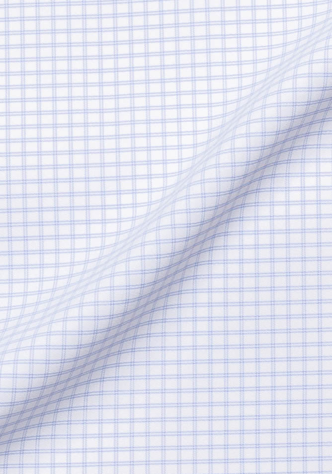 Sky Blue Grid Performance Stretch - Wrinkle Free