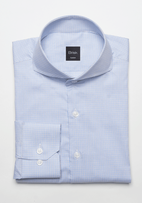 Sky Blue Tatersall Check - Easy Care Shirt