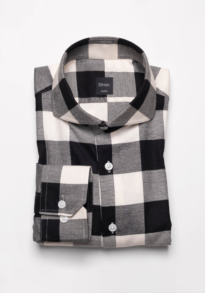Soft Black Bold Boxes Flannel
