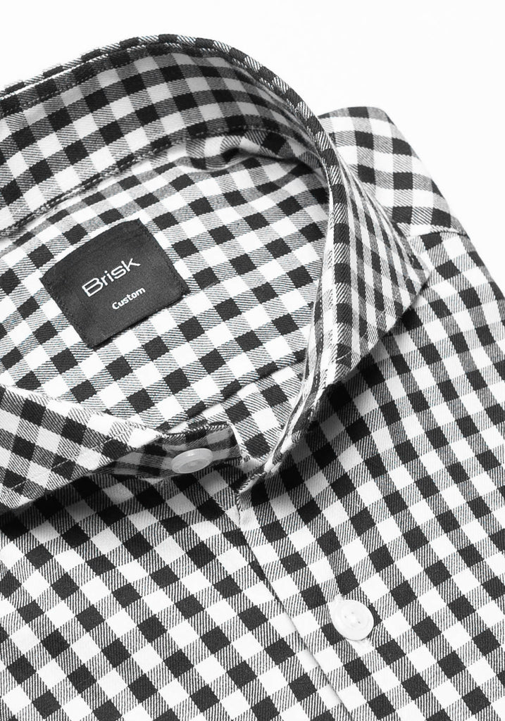 Soft Brushed Black Bold Gingham Shirt
