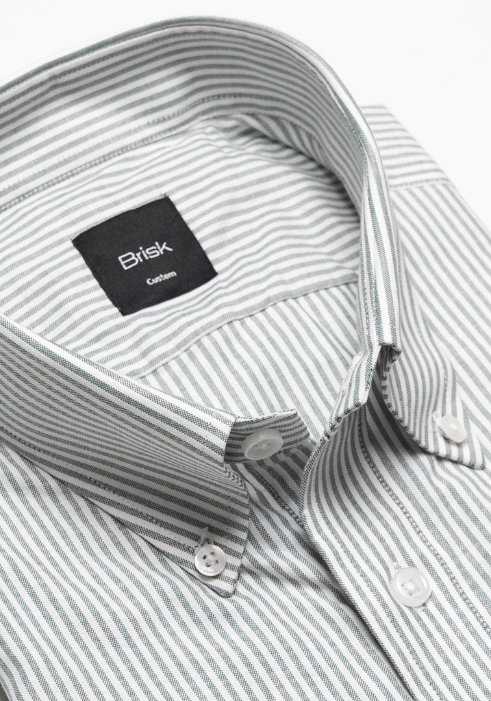 Soft Green Oxford Stripes Shirt-1