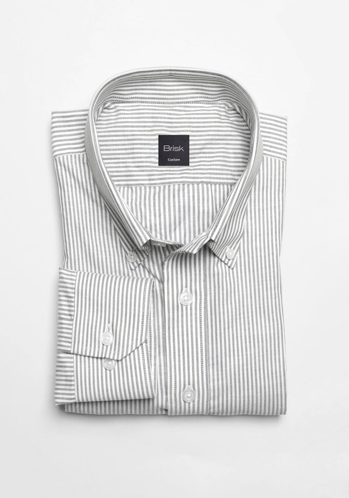Soft Green Oxford Stripes Shirt