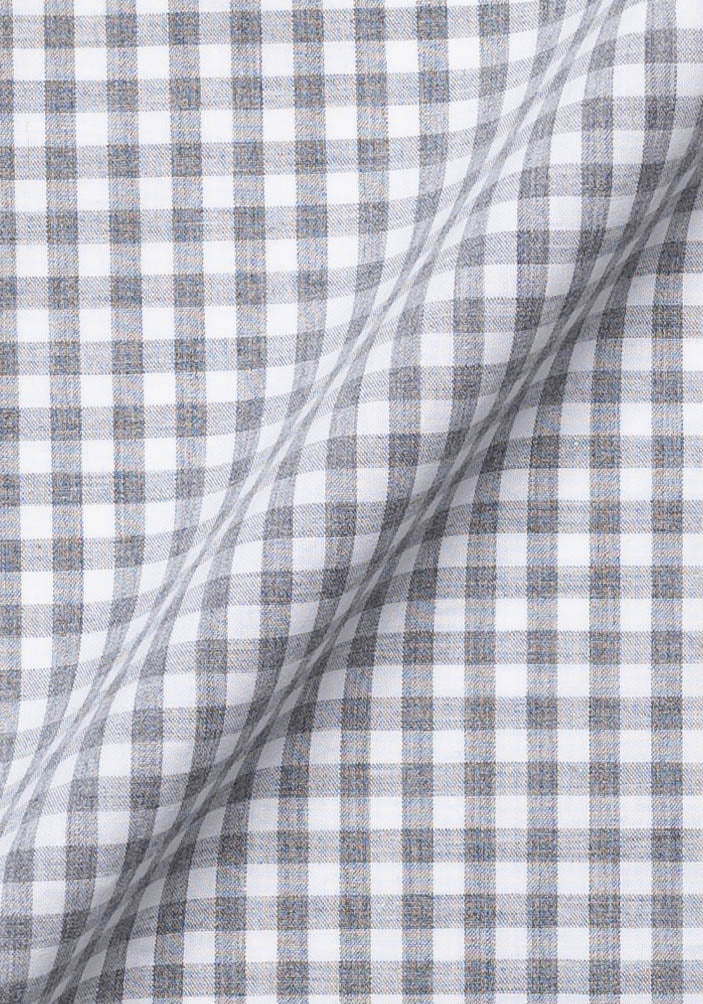 Soft Melange Grey Gingham - Wrinkle Resistant