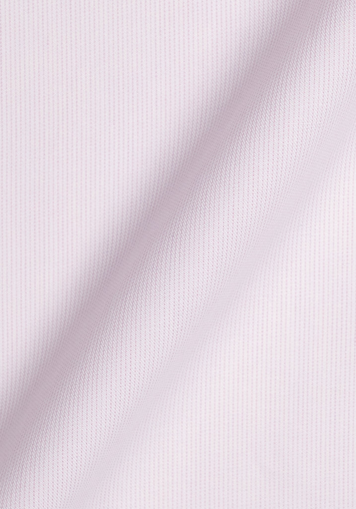 Soft Pink Pinstripes Pima Cotton Shirt - White Cutaway Extreme Collar