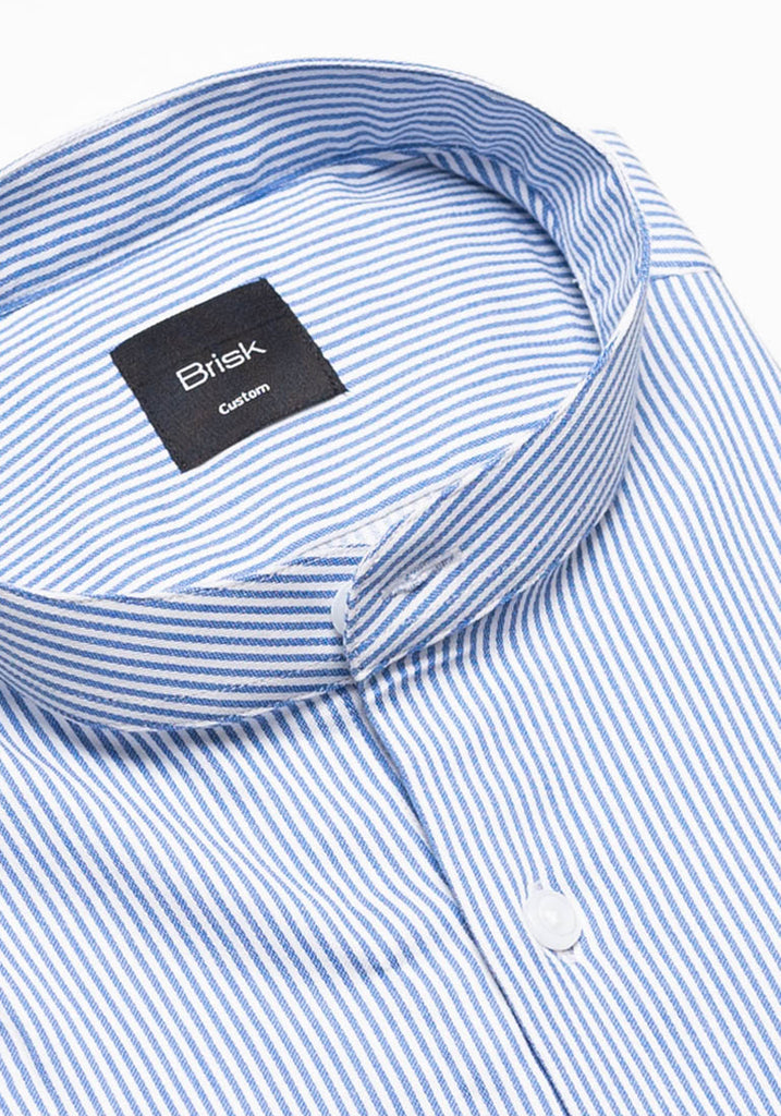Super Soft Blue Stretch--Stripes-Shirt