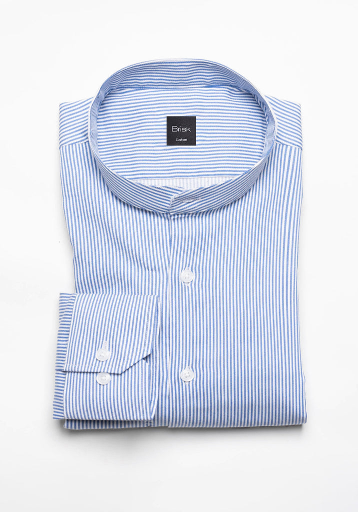 Super Soft Blue Stretch Stripes Shirt