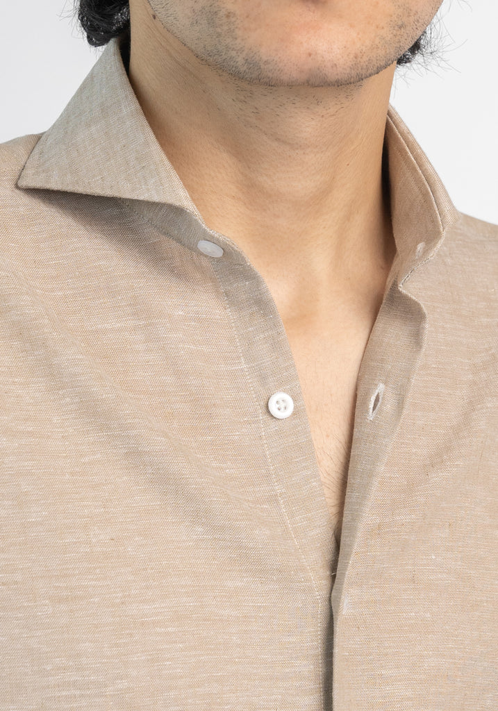 Tan Cotton-Linen Shirt