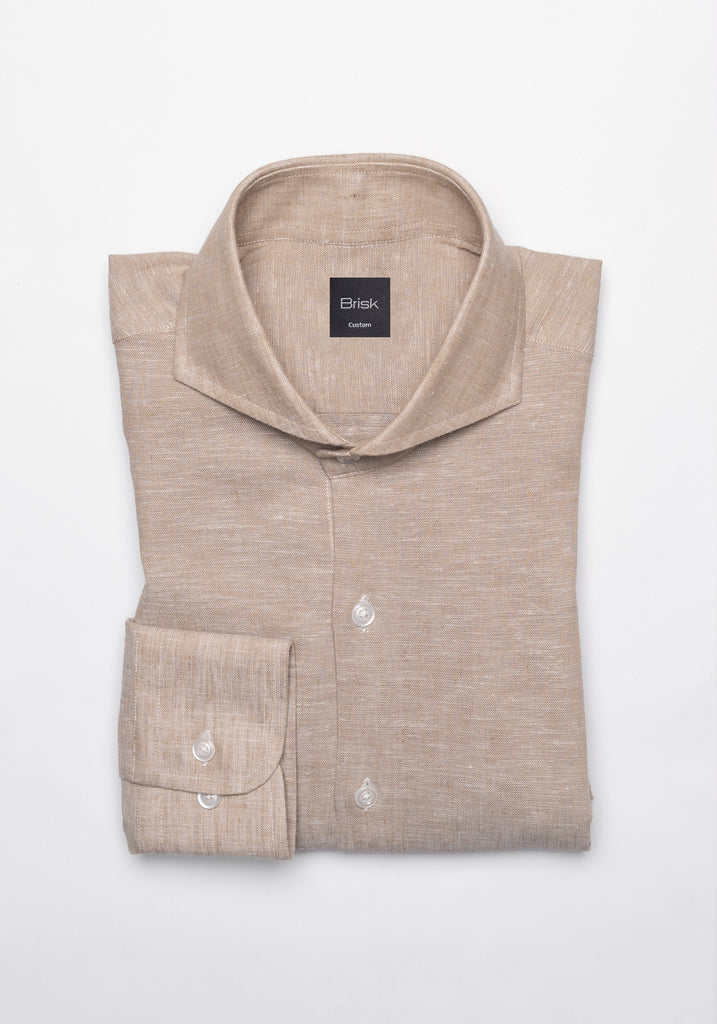 Tan Cotton-Linen Shirt