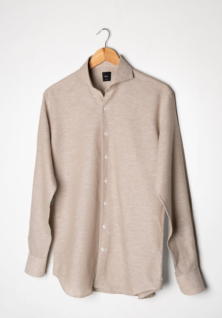 Tan Cotton-Linen Shirt