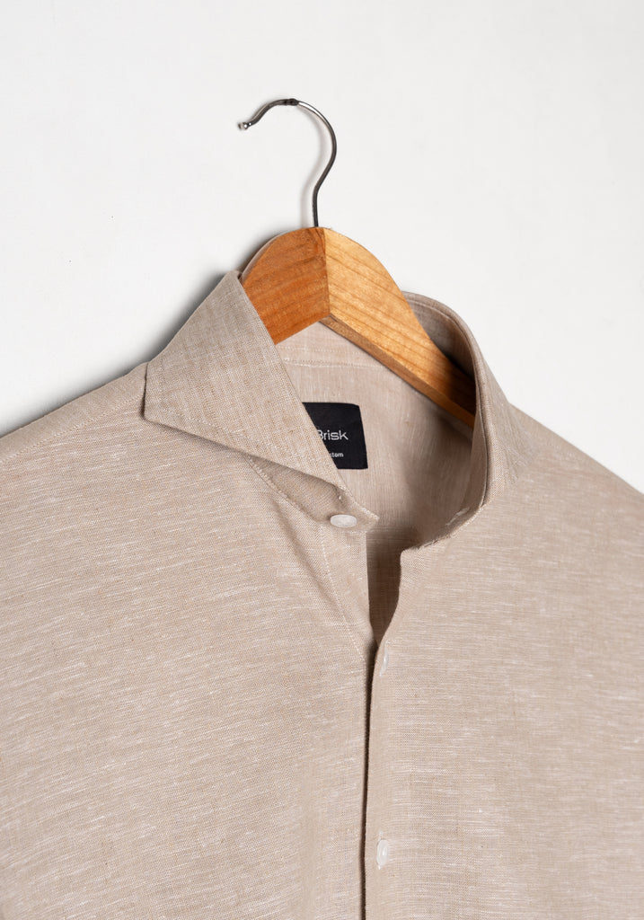 Tan Cotton-Linen Shirt