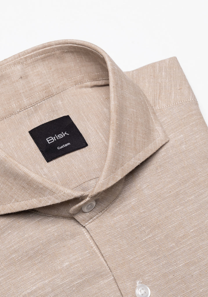 Tan Cotton-Linen Shirt