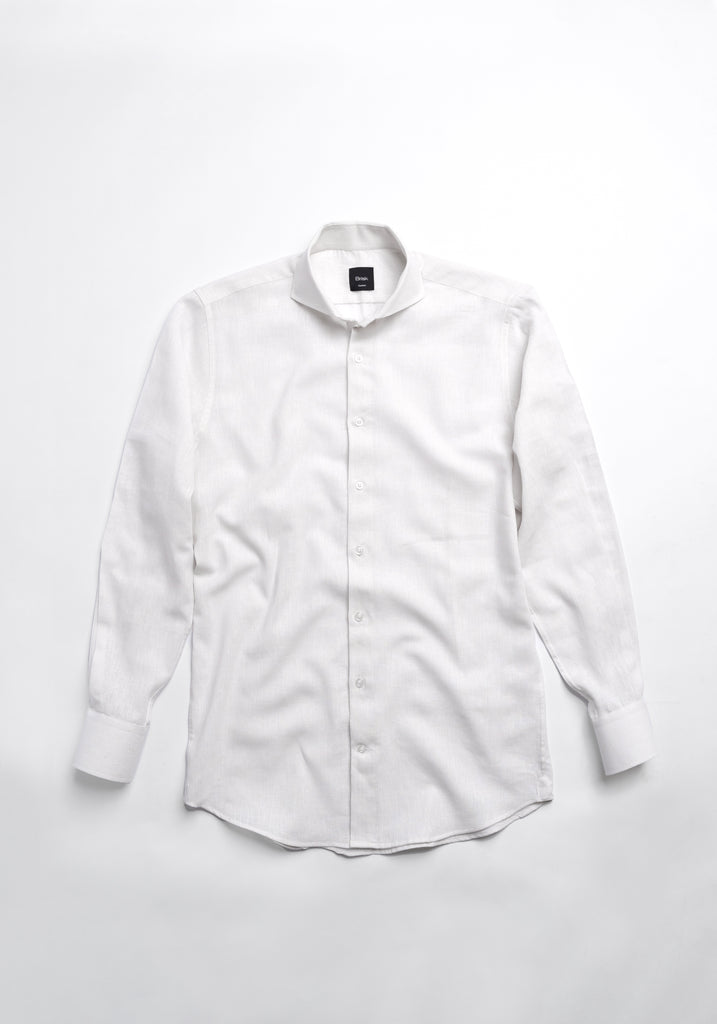 White Cotton-Linen Shirt