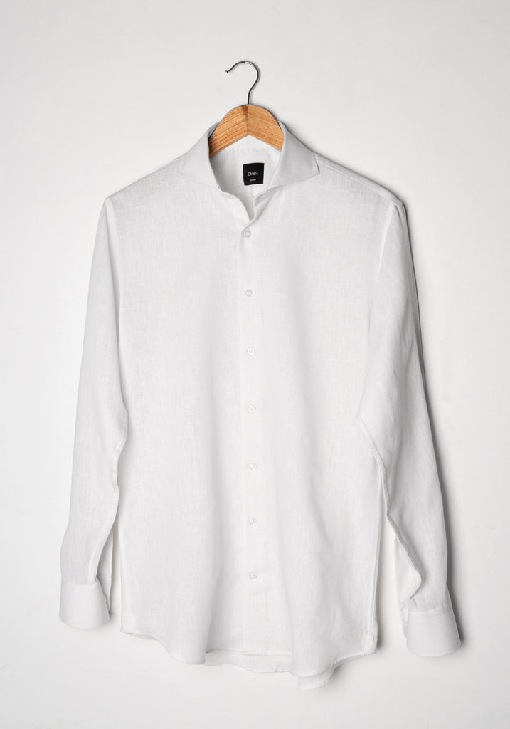 White Cotton-Linen Shirt