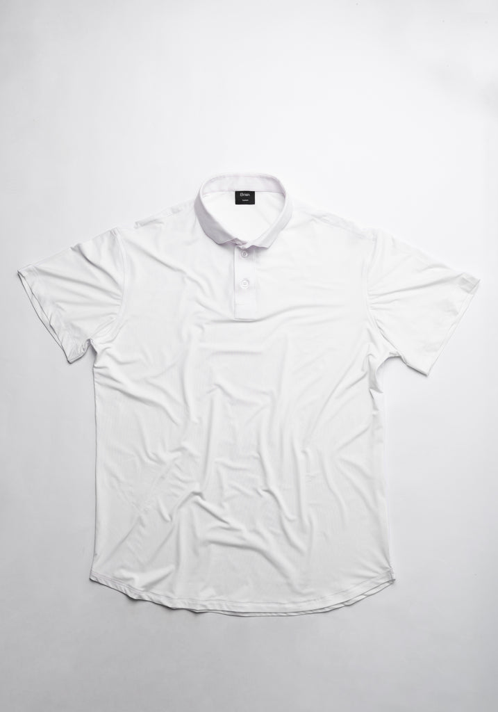 White Performance Jersey 4 Way Super Stretch Polo Hald Sleeves Shirt - Wrinkle Free
